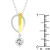 Slickblue Two-Tone Raindrop Pendant Necklace, 1.16 Carat Round Cubic Zirconia, 16” Chain for Women - 3 of 3