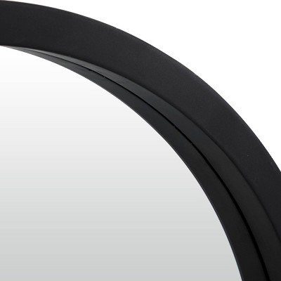Elegant 32" Round Black Wood Framed Wall Mirror