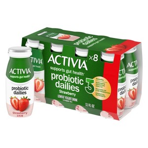 Activia Probiotic Dailies Strawberry Yogurt Drink - 8ct/3.1 fl oz Bottles - 1 of 4