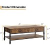 41 in Coffee Table with 2 Drawers & Open Shelf, Vintage Farmhouse Rectangle Center Table - 3 of 4