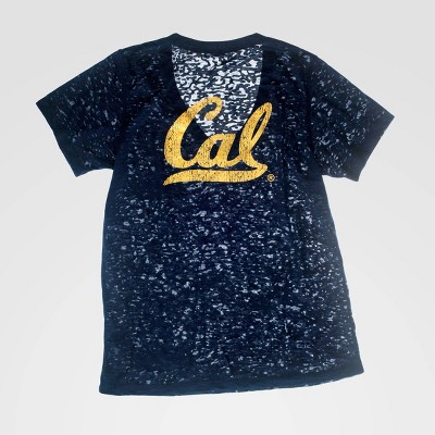 NCAA California Golden Bears Deep V-Neck Burnout T-Shirt - Navy L