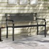 Costway 50" Garden Bench with Patterned Backrest and Curved Armrests for Porch Lawn - 2 of 4
