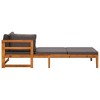 vidaXL Acacia Wood Sun Loungers with Dark Gray Cushions, 2 pcs Patio Lounge Set - 4 of 4