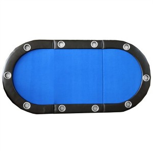 YONWAY Folding Poker Table Top for 10 Players Tri-Fold Texas Holdem Blackjack Casino Game Tabletop - 1 of 4