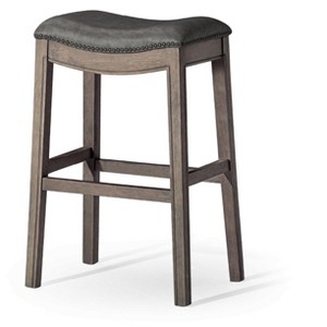 Maven Lane Adrien Backless Saddle Bar Stool with Faux Leather 31" - 1 of 4