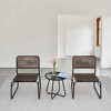 ACEPANO 3-Pieces Rattan & Steel Round Patio Accent Coffee Table Sets-Brown + Black - 3 of 4