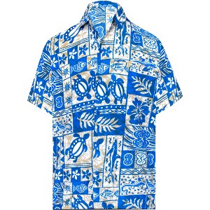 LA LEELA Men's Hawaiian Shirts Short Sleeve Button Down Shirt Mens Casual Shirts Holiday Tropical Beach Summer Party Shirts Funny - 1 of 4