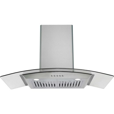 Curved Glass Range Hood 30 Inch 450 CFM 3 Speed Gesture Sensing &Touch Control