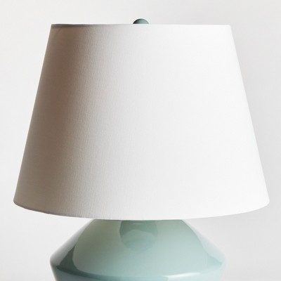 Celadon Green Ceramic Table Lamp with Linen Shade