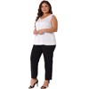 Agnes Orinda Women's Plus Size Silky Satin V Neck Casual Sleeveless Summer Basic Tank Tops - 3 of 4