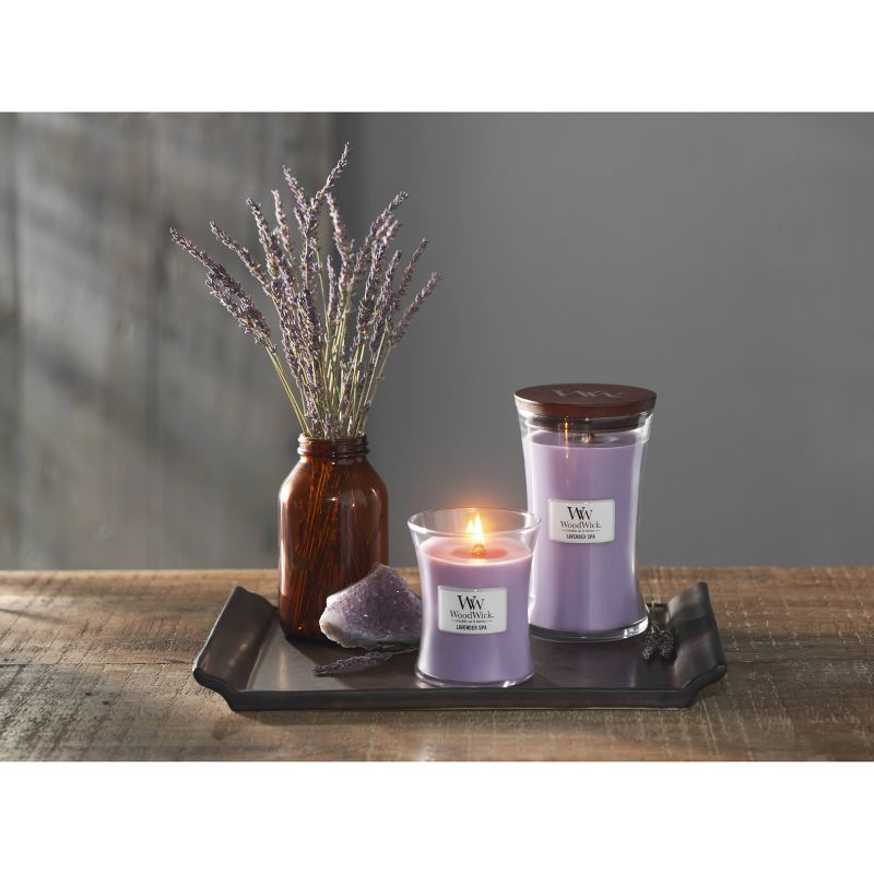 21.5oz Large Hourglass Jar Candle Lavender Spa - WoodWick, 5 of 8