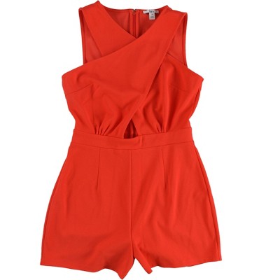 bar III Womens Cross Front Romper Jumpsuit