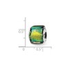 Black Bow Jewelry Square Yellow Dichroic Glass Sterling Silver Bead Charm - 2 of 3