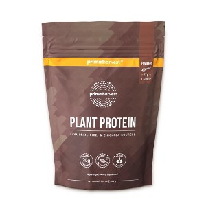 Primal Harvest Vegan Protein, 20g plant protein (fava, chickpeas, rice), chocolate, 405g, gluten-free, soy-free, no added sugar. - 1 of 4