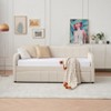 KWPZQEB Daybed with Trundle, Upholstered Twin Size Pull-Point Sofa Bed Frame with Trundle and Side Pockets, Wooden Slats, No Box Spring Needed - 3 of 4