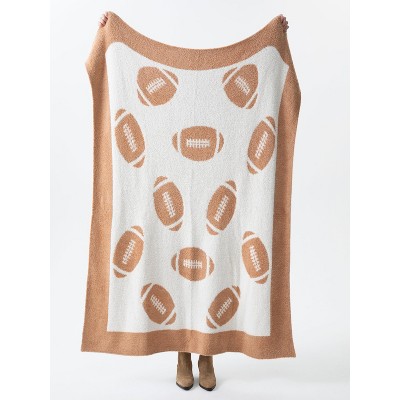 Shiraleah Football Super Soft Game Day Reversible Throw Blanket