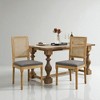Dining Chairs Set of 2 with Rattan Back and Carved Rubberwood Frame, Linen Upholstery for Kitchen, Living Room, or Restaurant Use - 3 of 4