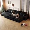 135 Inch Camel Modular Cloud Sofa with 3 Ottomans for Apartment Living Room (Plush Corduroy Fabric) - 2 of 4