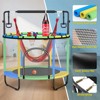 60'' Trampoline for Kids with Basketball Hoop & Safety Net, Swing, Rings, Gymnastic Bar, Indoor/Outdoor Toddler Trampoline, Birthday Gifts - 4 of 4