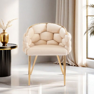 CENGHU Modern Velvet Accent Chair, Luxury Handmade Armchair with Gold Legs, for Living Room and Bedroom