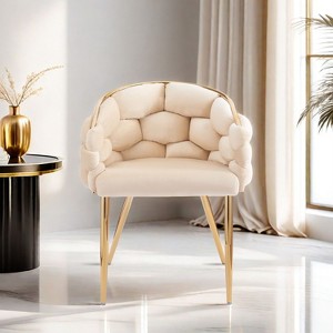 CENGHU Modern Velvet Accent Chair, Luxury Handmade Armchair with Gold Legs, for Living Room and Bedroom - 1 of 4