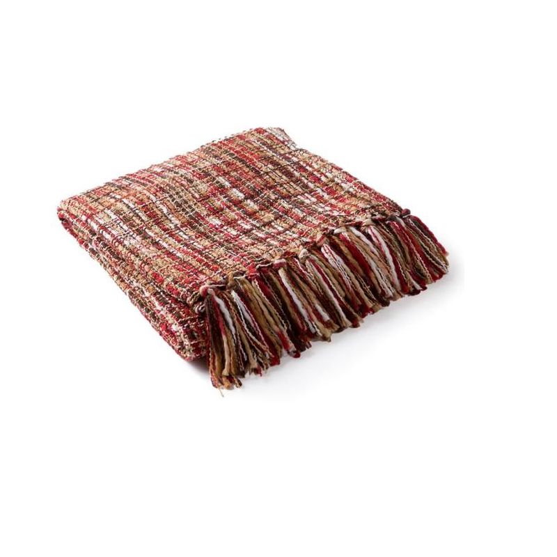 Mark & Day Fraham 50"W x 60"L Texture Bright Red Throw Blankets, 4 of 5