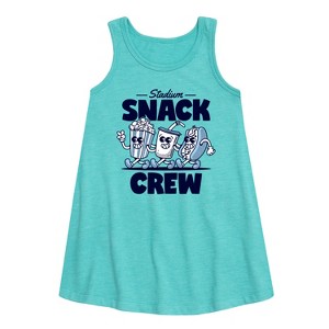 Girls' - Instant Message - Stadium Snack Crew Graphic Sleeveless Aline Dress - 1 of 4