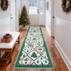 Washable Runner Rug Non Slip Kitchen Rugs Christmas Indoor Entryway Rug Trellis Soft Bath Mat - 3 of 4