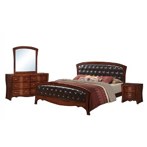 4pc King Jansen Panel Bedroom Set Espresso Brown - Picket House Furnishings