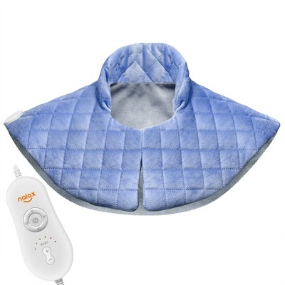 Nalax H31N1 Neck and Shoulders Pain Relief Heating Pad Wrap with 6 Heat Settings, 4 Timer Settings, and Auto Shut Off, Features Long 9 Foot Cord, Blue