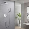 Sumerain  Rain Shower System, Wall Mounted Bathroom Shower Faucet Set with Brass Hand Shower - 3 of 4