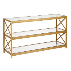 48" Modern X-Sided Gold and Bras Metal TV Stand - Henn&Hart - 1 of 4