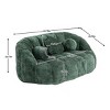 SEVOBAL Sofas Lazy Bean Bag Sofa High Back Lounge Chair with Foam Filling Armrests for Living Room Bedroom, Green, 63.78"*43.7"*26.77" - 2 of 4