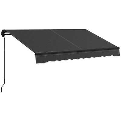 Outsunny Retractable Awning Sunshade Shelter with Manual Crank Handle