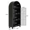 65" Arched Metal Storage Cabinet, Freestanding Display Cabinet with Glass Door, Kitchen Pantry Cabinet, Versatile Bookcase for Home Living Room - 3 of 4
