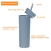 Unique Bargains Skinny Tumbler with Lids and Straws 16 OZ - 3 of 4