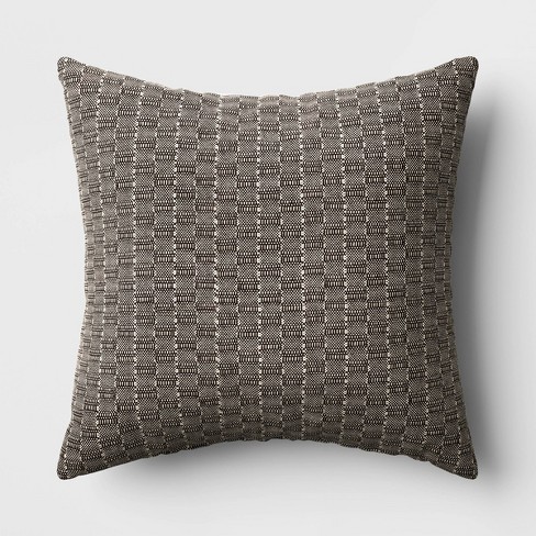 Oversized Textural Woven Square Throw Pillow Black/Neutral - Threshold™
