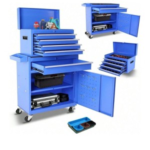 Black 5 Drawer Rolling Tool Chest, Portable Rolling Tool Box With Drawers & Wheels, High Capacity Locking Tool Cart Organizer For Garage, Workshop, - 1 of 4