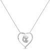 Haus of Brilliance Silver 1/4 CttwDiamond Open Heart Twisted Awareness Ribbon Pendant Necklace - 2 of 4