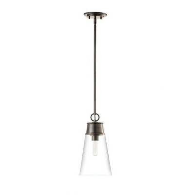 Wentworth 15.25" Plated Bronze Glass LED Pendant Light