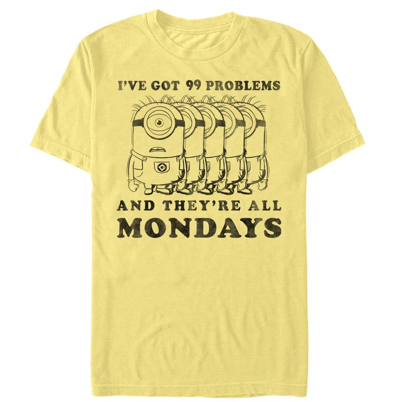 Men's Despicable Me Minion Monday Problems T-Shirt, 1 of 4