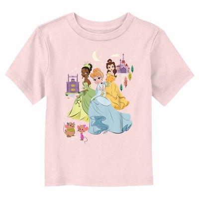 Girl's Disney Valentine's Day Princesses Strong Hearts Rule Crop T-shirt -  Light Pink - X Small : Target