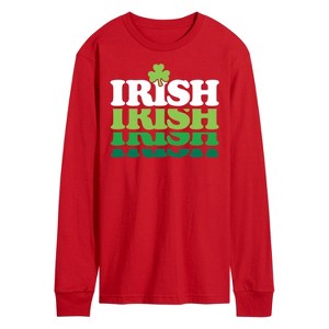 Men's - Instant Message - Irish Retro Repeat Long Sleeve Graphic T-Shirt - 1 of 4