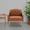 Tufted Decorative Fabric Armchair with Gold Metal Legs for Living Room Bedroom Office - 4 of 4
