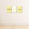 Big Dot of Happiness Hello Little One - Yellow and Gray - Baby Girl or Boy Nursery Wall Art & Kids Room Decor - 7.5 x 10 inches - Set of 3 Prints - 3 of 4