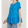 Women's Short Sleeve Tiered Tunic - entro - 2 of 4