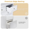 7 drawer dresser, large storage dresser, chest of drawers, white wood storage cabinet, solid wood legs, suitable for bedroom, living room, entryway - 3 of 4