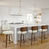 Bekrvio 26"/29" Mid-Century Modern Swivel Bar Stools Set of 1/2/3/4- Faux Leather Upholstered with Back and Bent Wood Legs,Ideal for Kitchen Island - 2 of 4