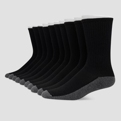 Hanes Men's 20pk Lightweight Comfort Super Value Crew Socks - Black 6-12 :  Target