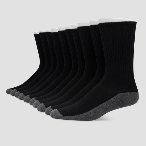 Hanes Premium Men's Cushioned Crew Socks 3pk - 6-12 : Target